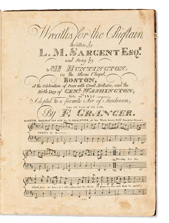 (MUSIC.) Volume of early sheet music printed in Boston and beyond, some on patriotic themes.